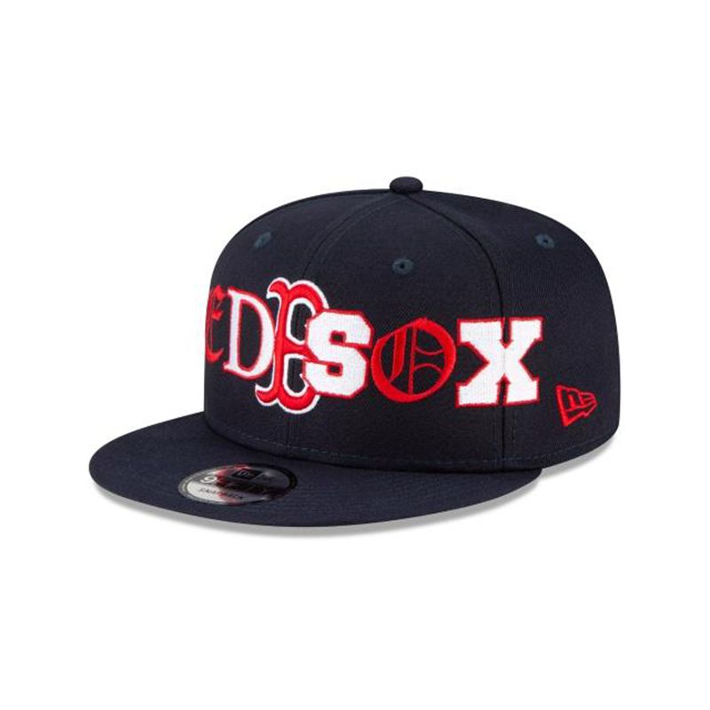 MLB Boston Red Sox Mixed Font 9Fifty Snapback (KLF9764) - Blue New Era Caps